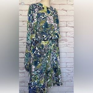 ALC Blue and Green Long Sleeve Sundress